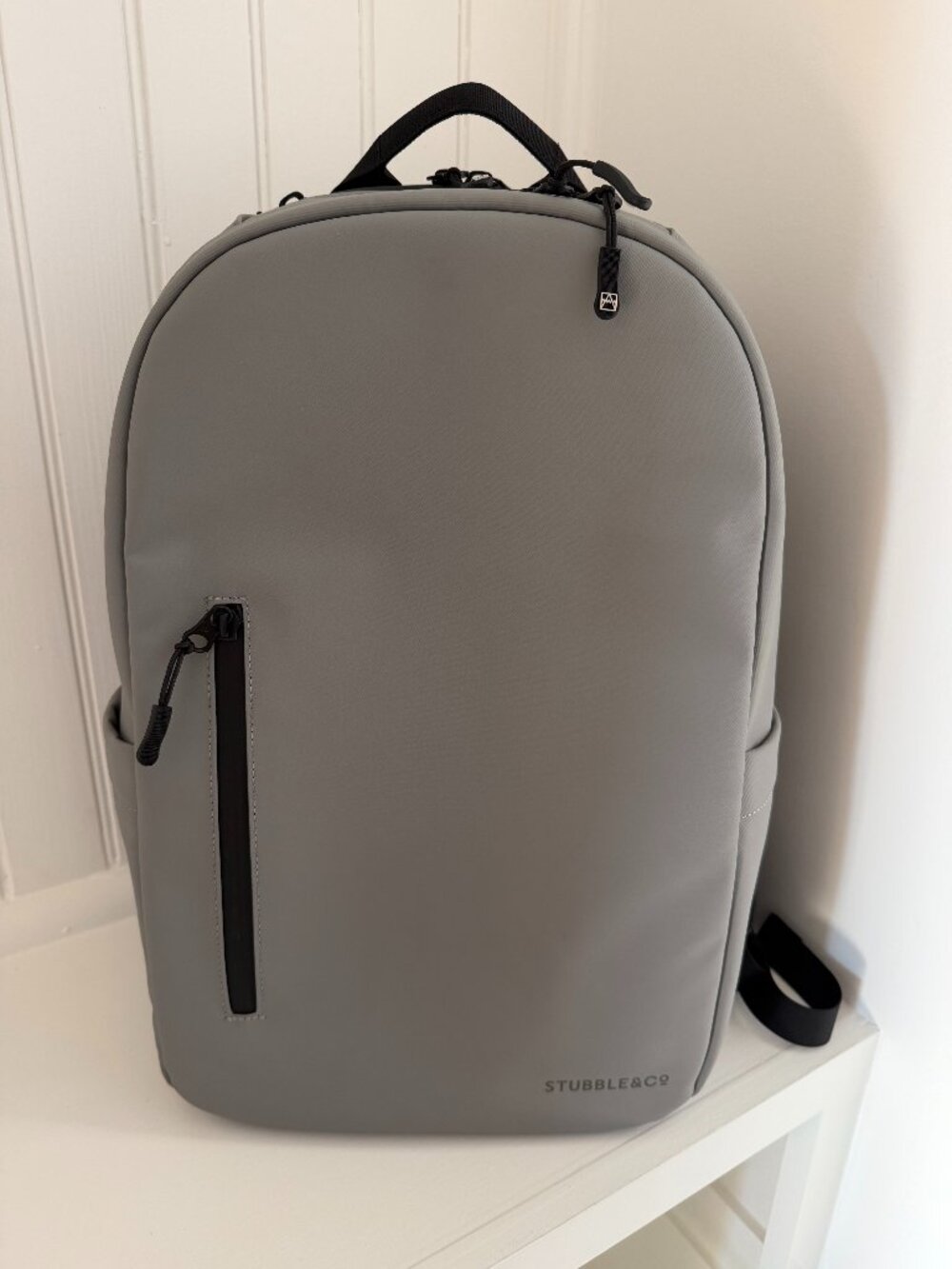 Stubble & Co Everyday Backpack 15L Concrete Grey Orange Lining Laptop Commuter